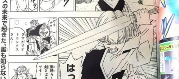 Trunks del futuro entrenando con la Espada Z Trunks del futuro entrenando con la Espada Z