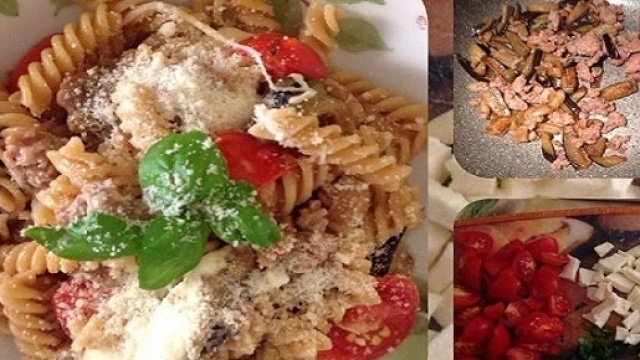 Fusilli med light: melanzane salsiccia e provola versione "light"