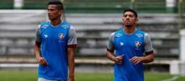 Cícero e Douglas treinam no Flu na véspera de encarar o Figueirense pelo Brasileirão (Foto: Mailson Santana/Divulgação FFC) Cícero e Douglas treinam no Flu na véspera de encarar o Figueirense pelo Brasileirão (Foto: Mailson Santana/Divulgação FFC)