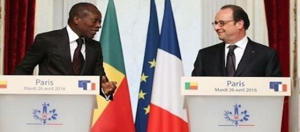 Monsieur François Hollande, président de la république française et son homologue du Bénin, Monsieur Patrice Talon Monsieur François Hollande, président de la république française et son homologue du Bénin, Monsieur Patrice Talon