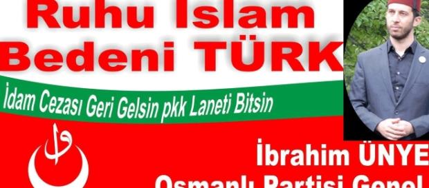 Une banderole marquée du sigle du Parti ottoman et son jeune président (montage Jef T.) Une banderole marquée du sigle du Parti ottoman et son jeune président (montage Jef T.)