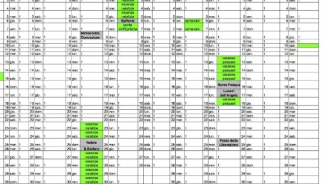 Calendario scolastico 2016/2017.