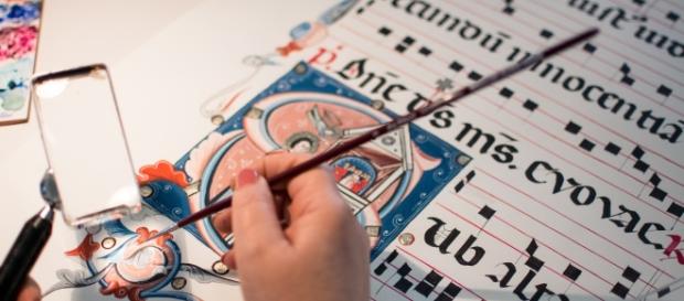 Alcune immagini di Calligrafi e Miniatori mentre lavorano Alcune immagini di Calligrafi e Miniatori mentre lavorano