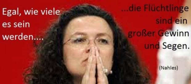 Arbeitsministerin Nahles zur Flüchtlingsinvasion Arbeitsministerin Nahles zur Flüchtlingsinvasion