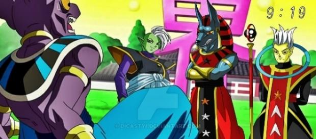 El dios destructor del Universo 10 defiende a Zamasu. (FanArt realizado por el artista Dicasty) El dios destructor del Universo 10 defiende a Zamasu. (FanArt realizado por el artista Dicasty)