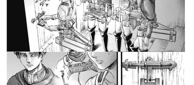 Imagen referencial del Manga, Eren entrando al sótano. Imagen referencial del Manga, Eren entrando al sótano.