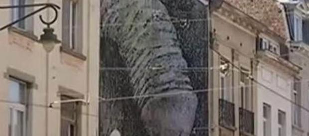 Un pénis géant sur un mur de Saint-Gilles à Bruxelles Un pénis géant sur un mur de Saint-Gilles à Bruxelles