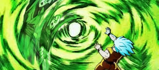 Goku haciendo el Mafuba contra Black y Zamasu Goku haciendo el Mafuba contra Black y Zamasu