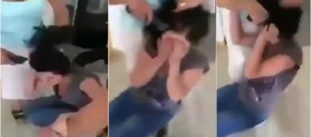 Mãe raspa cabeça da filha após ela rir de criança com câncer Mãe raspa cabeça da filha após ela rir de criança com câncer