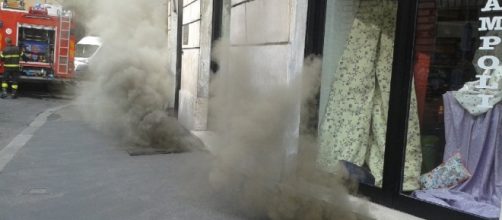 Incendio Roma corso Vittorio Emanuele