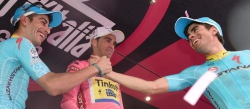 Mikel Landa sul podio del Giro d'Italia 2015