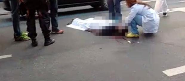 Ladrão que acabou alvejado pelos policiais. Ladrão que acabou alvejado pelos policiais.