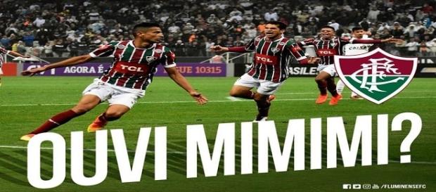 Por rede social, Fluminense provoca Corinthians após vitória no Brasileirão (Foto: Twitter Oficial do FFC) Por rede social, Fluminense provoca Corinthians após vitória no Brasileirão (Foto: Twitter Oficial do FFC)