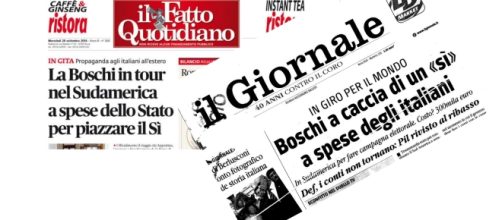 Le prime pagine del 28 settembre 2016 del Fatto Quotidiano e del Giornale