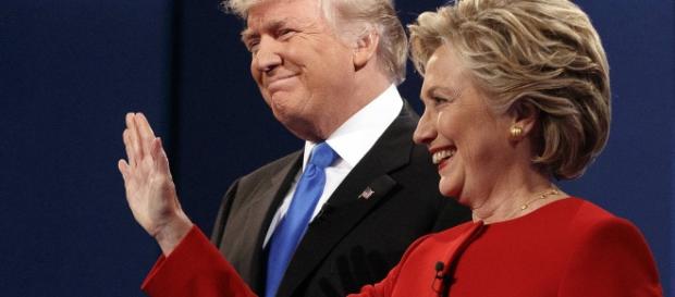 Hillary Clinton et Donald Trump lors du premier débat, (Associated Press) Hillary Clinton et Donald Trump lors du premier débat, (Associated Press)