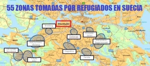 Las zonas de exclusion al sur de la capital sueca. Las zonas de exclusion al sur de la capital sueca.
