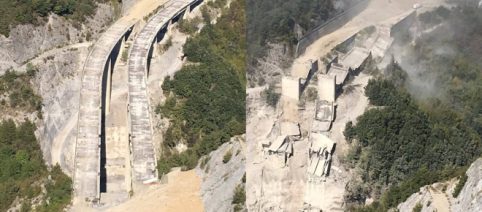 Demolizione controllata con esplosivi viadotto SA-RC, il video