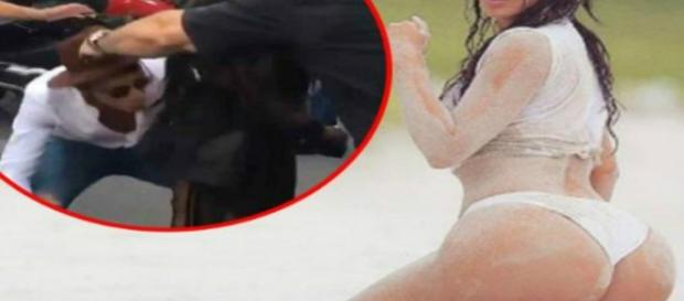 Kim Kardashian: a fan kissed her booty and socialite panicked / Photo: Public domain screencap via TMZ / Facebook Kim Kardashian: a fan kissed her booty and socialite panicked / Photo: Public domain screencap via TMZ / Facebook