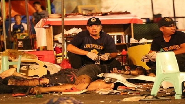 Filippine, bomba al mercato: 14 morti e 70 feriti. Il luogo dell'attentato a Davao.