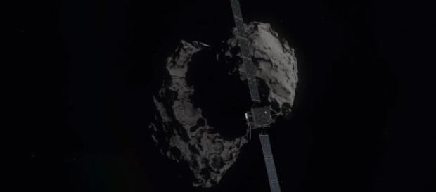 Sonda Rosetta e la cometa 67P/Churyumov-Gerasimenko. Foto ESA/ATG Medialab Sonda Rosetta e la cometa 67P/Churyumov-Gerasimenko. Foto ESA/ATG Medialab