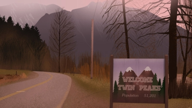 Fotogramma della sigla iniziale che dà il benvenuto a Twin Peaks (Twin Peaks News - welcometwinpeaks.com)