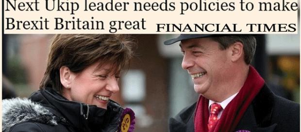 Diane James, la Marine Le Pen de l'Ukip, a obtenu un tribune dans le FT qui n'a guère convaincu son lectorat financier et industriel Diane James, la Marine Le Pen de l'Ukip, a obtenu un tribune dans le FT qui n'a guère convaincu son lectorat financier et industriel