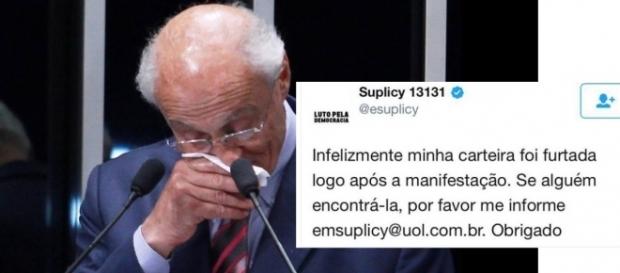 Ex-Senador teve a carteira roubada em protesto Ex-Senador teve a carteira roubada em protesto