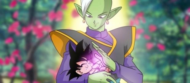 Imagen de Zamasu con un Goku bebe dandole ki maligno con el abuelo Gohan de fondo (Imagen fan art de dript209) Imagen de Zamasu con un Goku bebe dandole ki maligno con el abuelo Gohan de fondo (Imagen fan art de dript209)