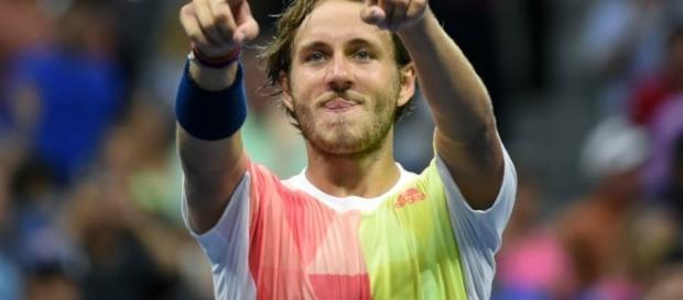 Lucas Pouille lors de l'US Open Lucas Pouille lors de l'US Open