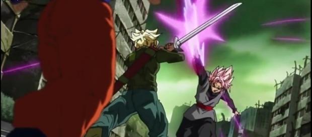 TRUNKS ENFRENTANDO A BLACK AL MISMO NIVEL TRUNKS ENFRENTANDO A BLACK AL MISMO NIVEL