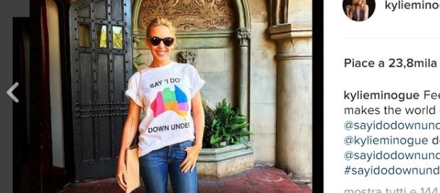 Kylie Minogue in una sua recente foto su Instagram Kylie Minogue in una sua recente foto su Instagram