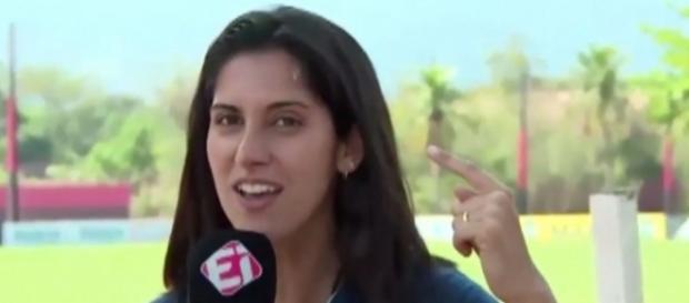 Bruna Dealtry: bom humor e pensamento rápido fizeram a repórter sair bem da situação (Crédito: Reprodução) Bruna Dealtry: bom humor e pensamento rápido fizeram a repórter sair bem da situação (Crédito: Reprodução)