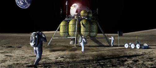 Future astronauts on the lunar surface (NASA)