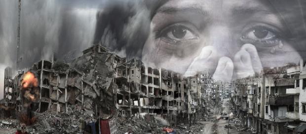 Zona urbana destruida como consecuencia de bombardeos indiscriminados Zona urbana destruida como consecuencia de bombardeos indiscriminados