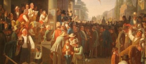 George Caleb Bingham’s painting “Verdict of the People” FAIR USE 	regenaxe.com Creative Commons