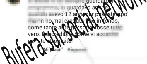 Bufera sui social network a causa di un messaggio dell'ex tronista