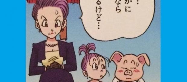 Bulma y Bra con pelo morado en el manga full color Bulma y Bra con pelo morado en el manga full color