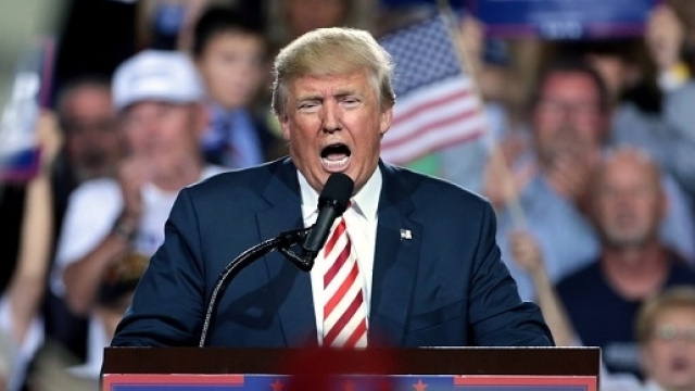 Donald Trump in un discorso durante la campagna elettorale