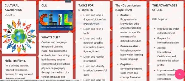 Esempio padlet per il corso gratuito Clil Esempio padlet per il corso gratuito Clil