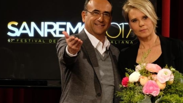 Carlo Conti e Maria De Filippi a Sanremo