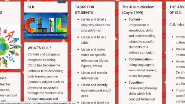 Esempio padlet per il corso gratuito Clil