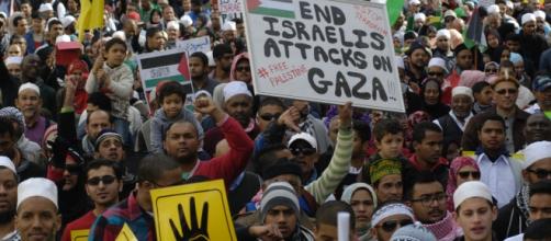 Thousands of South Africans regularly protest in front of parliament in Cape Town against Israel. Picture: Fu'ad Rahman