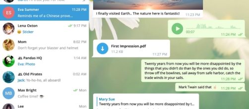 La nuova interfaccia della versione 1.0 di Telegram Desktop