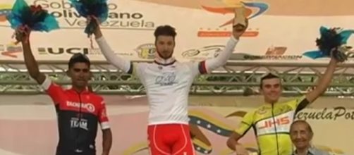 Raffaello Bonusi sul podio della Vuelta Tachira