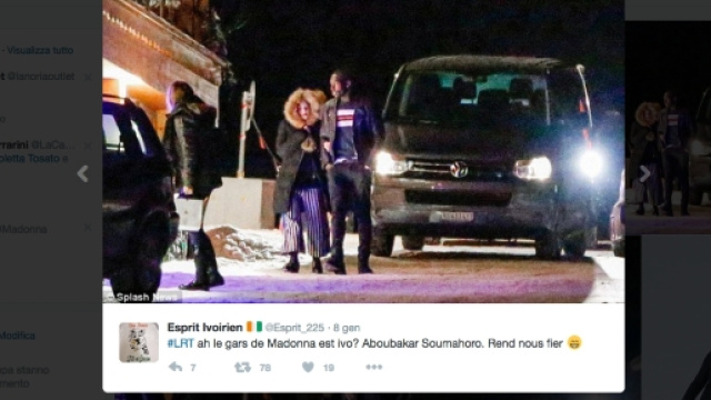 Madonna allo scoperto con il toy boy Aboubakar Soumahoro Credits: Twitter