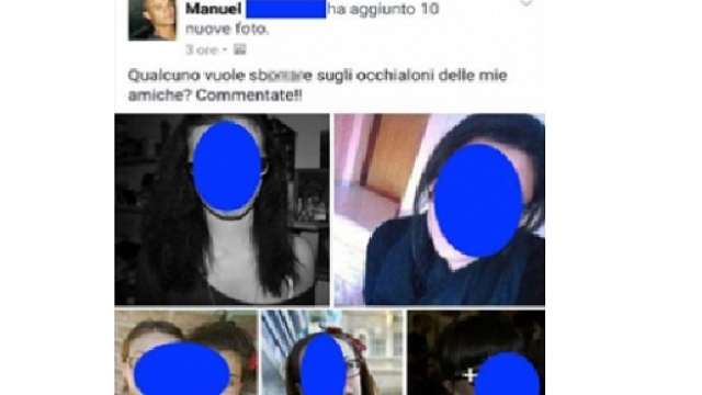 Un post pubblicato su un gruppo dello "stupro virtuale"