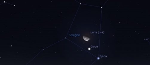 Congiunzione Luna - Giove nella notte a cavallo tra il 18 ed il 19 gennaio 2017