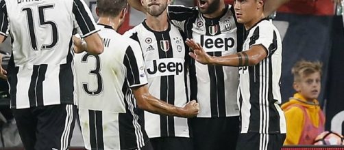 gol della Juventus- esultanza giocatori