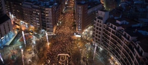 Manifestazione a favore dei prigionieri dell'ETA per le strade di Bilbao