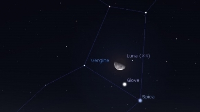 Congiunzione Luna - Giove nella notte a cavallo tra il 18 ed il 19 gennaio 2017